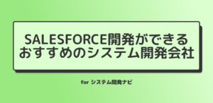 Salesforce開発ができる
おすすめのシステム開発会社